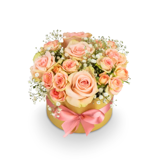 Flower box of roses